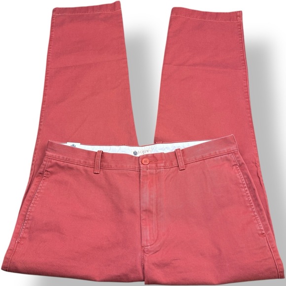 J.Crew Red Classic Fit Slim Straight Chino Pants Men's Size 33x32 NWT